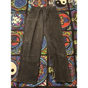 carhartt double knee black rare small size distressed Pant 33 X 34